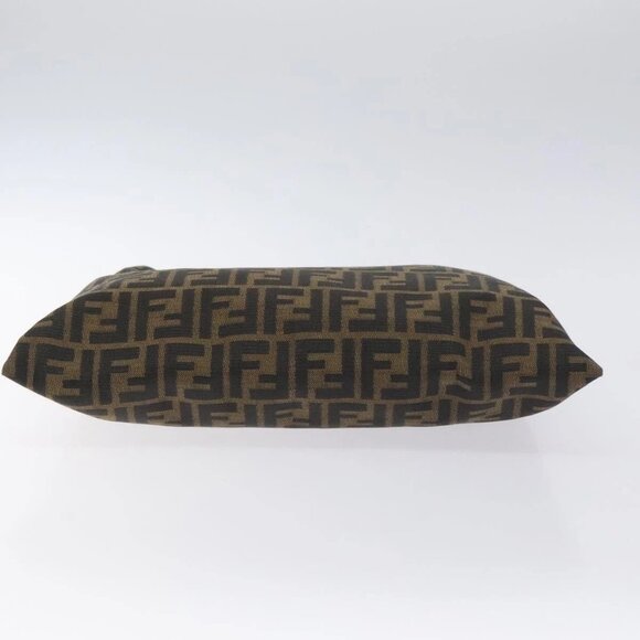 FENDI Zucca Canvas Hand Bag Black Brown Auth 129930 - Picture 7 of 16